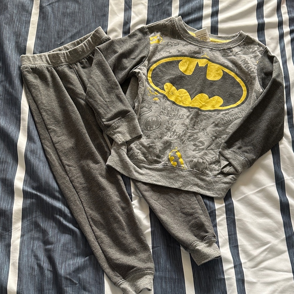 DC Comics Gray and Yellow Batman Kids Matching Set